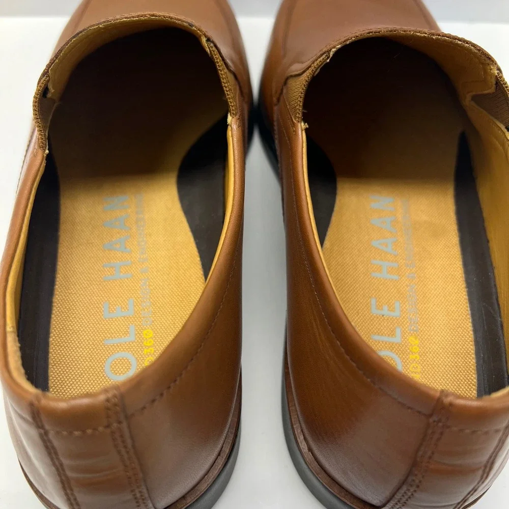Cole Haan Mens Brown Leather Slip On‎ Loafer Shoes Grand Ambition Size 10 M